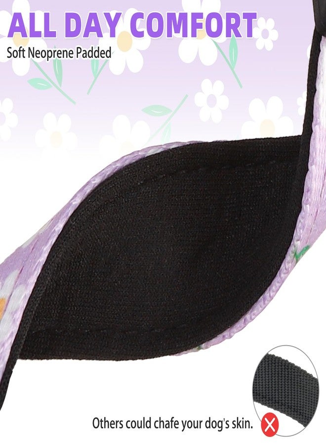 كولتيل طوق مارتينجال من كولتيل للكلاب، طوق نايلون مبطن ناعم شديد التحمل للكلاب الصغيرة والمتوسطة والكبيرة، طوق تدريب جرو عريض قابل للتعديل ومتين بدون شد، بتصميم منقوش، مناسب للذكور والإناث، بنفسجي متوسط - Image 4